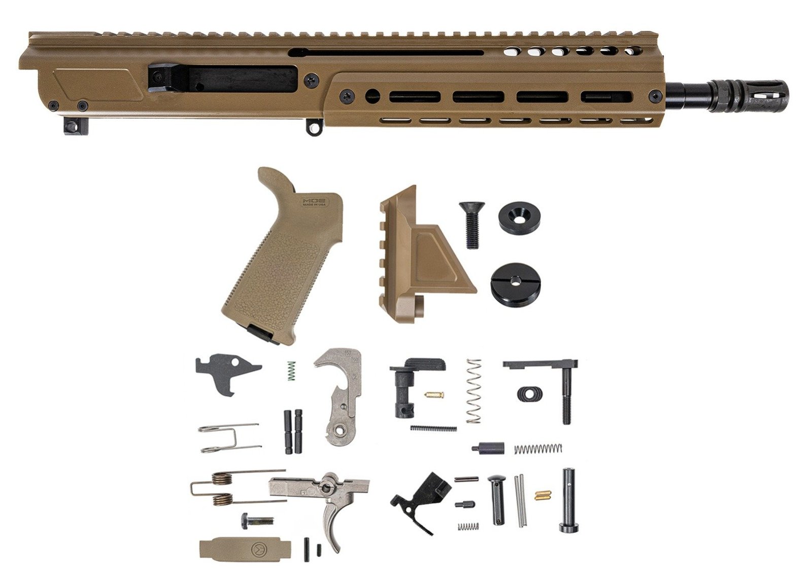 PSA Upper JAKL, 10.5" 5.56 NATO 1:7 Nitride, With BCG and Lower Build Kit, JAKL MOE EPT w/o Brace, FDE
