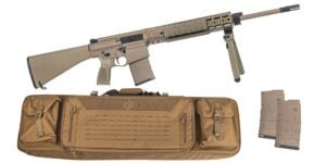 PSA Sabre AR-10 Rifle Billet 20" 6.5 Creedmoor Rifle w/  12.5" Quad Rail, A1 Stock, Magpul Bi-Pod, 3 Mags, & Sabre Bag, FDE