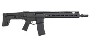 PSA 14.5" JAKL Rifle Length 5.56 1:7 Nitride HUXWRX Flash Hider MOE SL EPT F5 Stock Rifle, Black