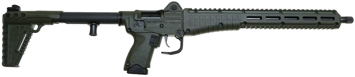 Kel-Tec Rifle Sub2000 Gen 3 16.1" 9mm Glock Mags 15rd, Green - SUB2K9GLKGRN