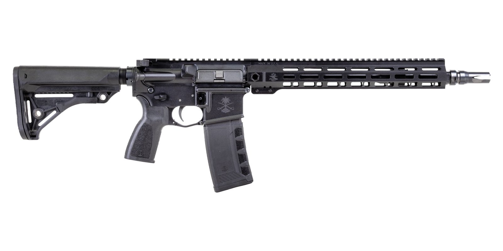 PSA "Sabre" Forged 13.7" Mid-Length 5.56 with 13" Sabre QD Rail and JMAC GFHC-E Pin/Weld Sabre Furniture Rifle