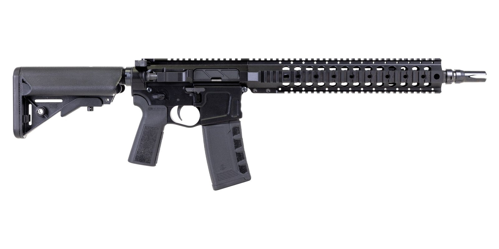 PSA "Sabre" Billet 13.7" Mid-Length 5.56 with 13" Quad Rail and JMAC GFHC-E Pin/Weld B5 Sop-Mod Rifle