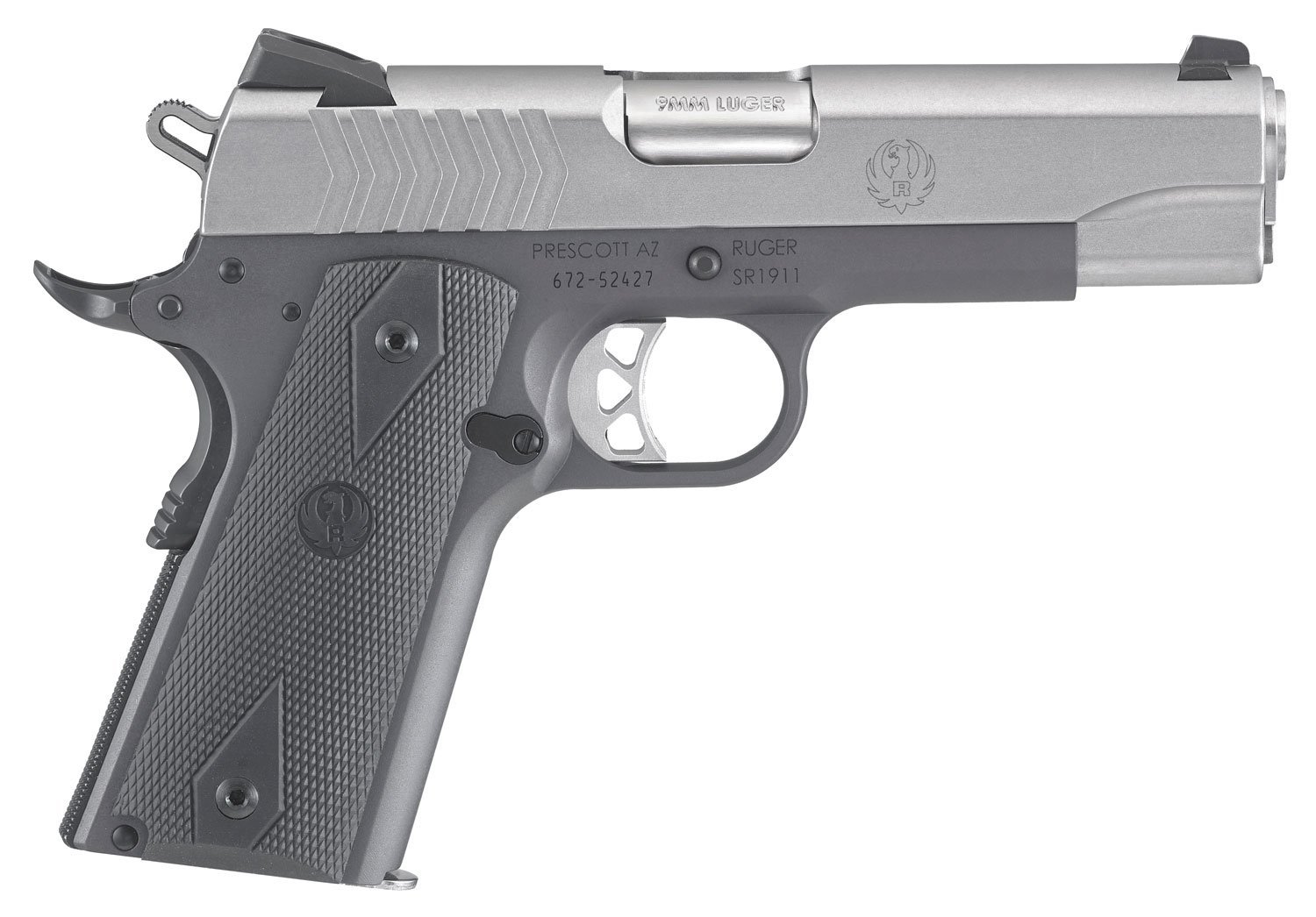 Ruger SR1911-Commander 9mm 4.25" 9rd, Tungsten - 6722