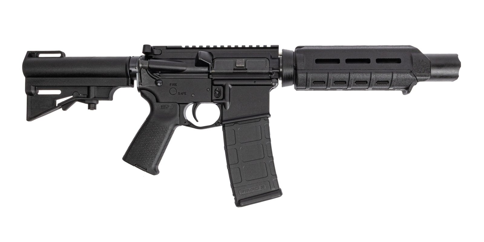 PSA 7" Pistol-Length 5.56 NATO 1/7 Nitride MOE AR-15 Complete Pistol W/HAR-15 Brace, Black