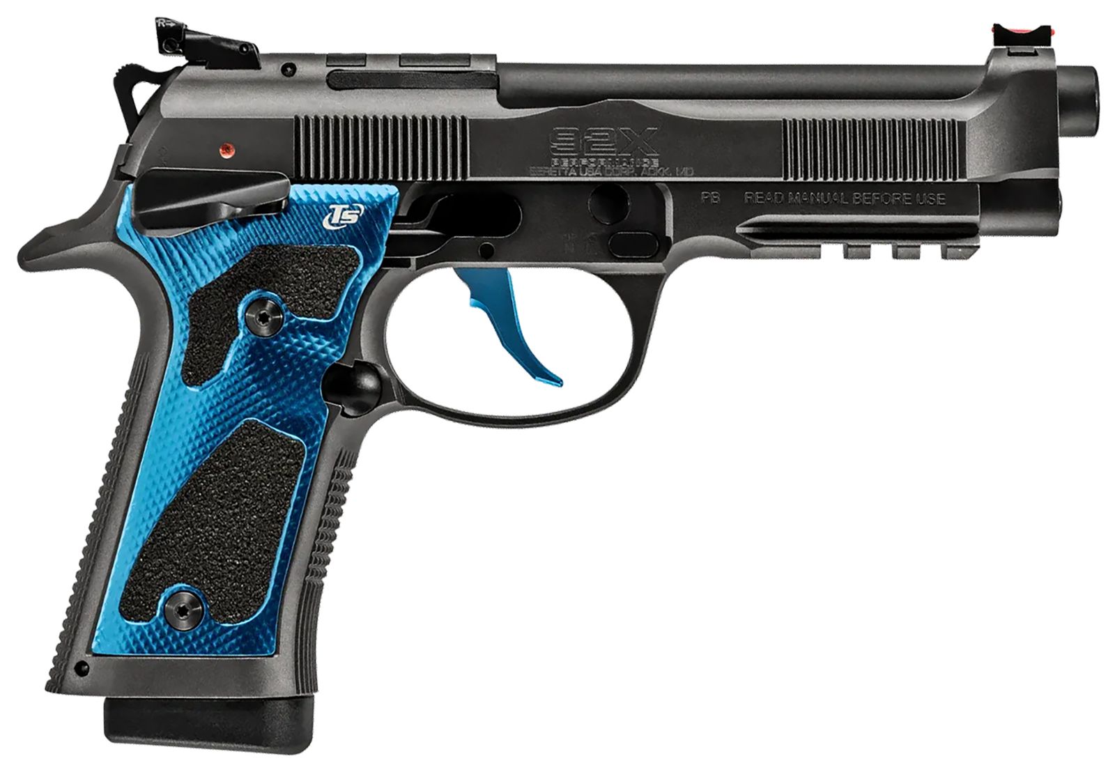 Beretta 92X Performance Carry Optic 9mm Pistol 4.9" 18rd Blk / Blue/ Graphite Gray - J92XPCOBL18