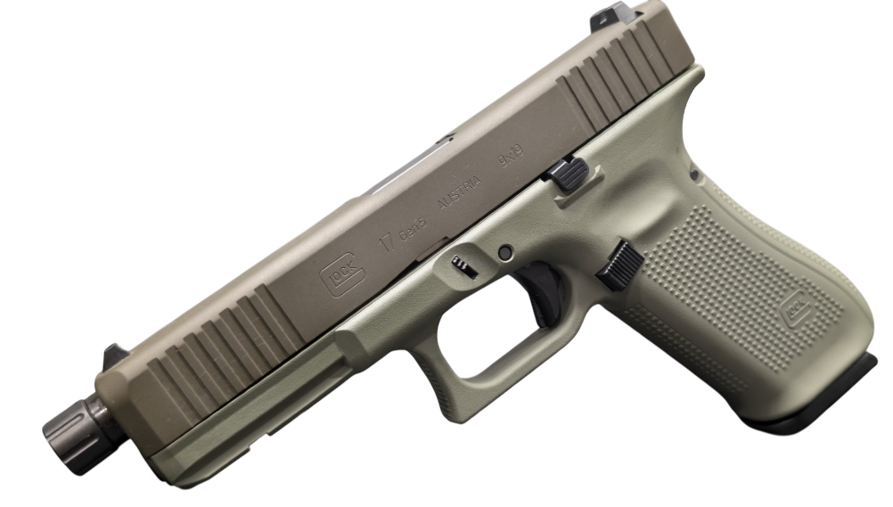 Glock 17 Gen5 4.49" 9mm (3)15rd Pistol, Two Tone ODG