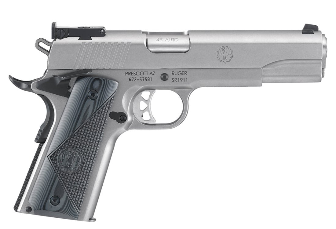 Ruger SR1911 Target 9mm 5" 9rd Pistol, Stainless Steel