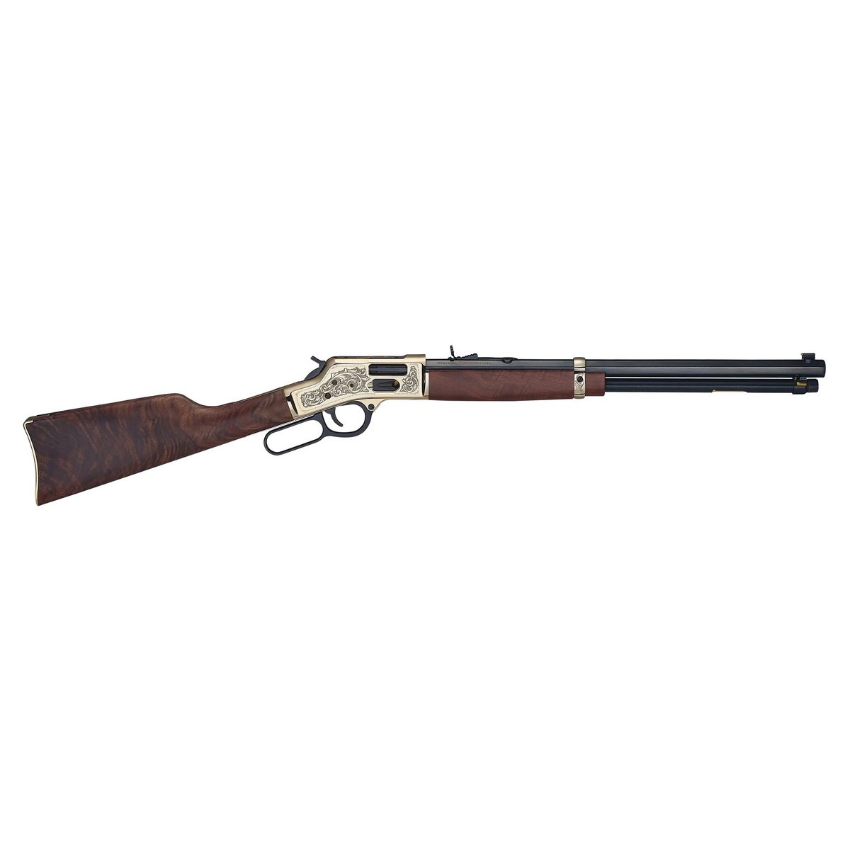 Henry Big Boy Brass Deluxe Engraved .44 Magnum Lever Action Rifle, Fancy American Walnut - H006GD