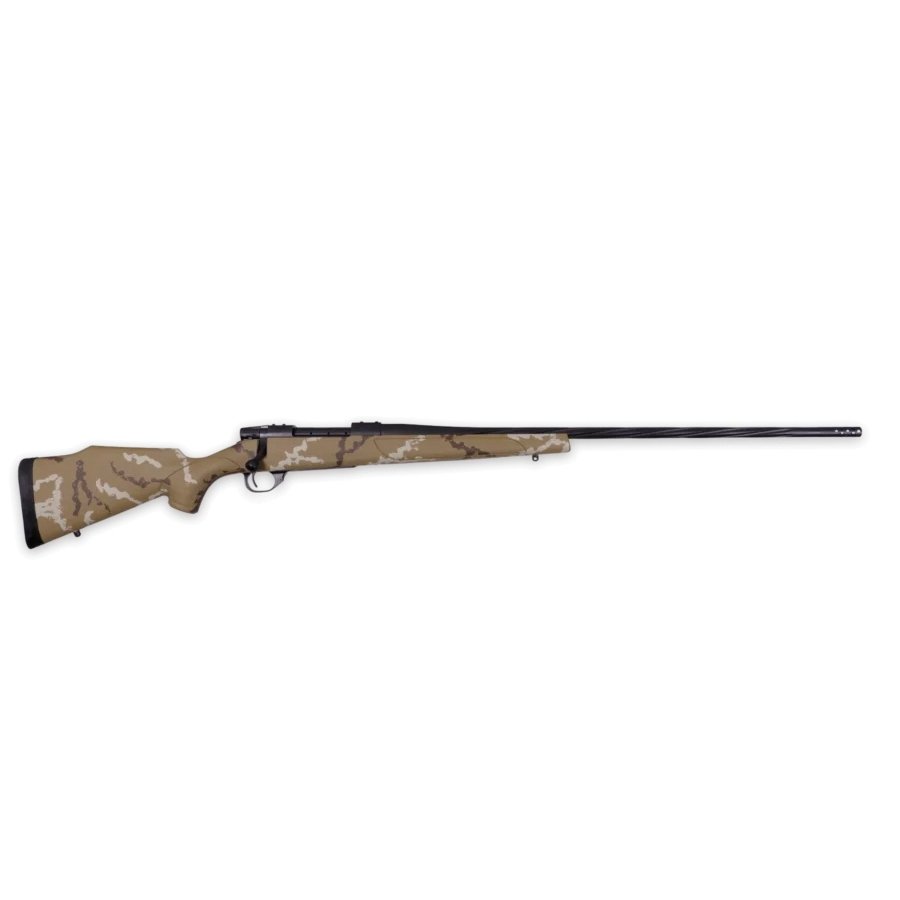 Weatherby Vanguard Outfitter .223 Remington Bolt Action Rifle, Tan/Brown/White - Camo Pattern for Superior Field Performance - VHH223RR6B