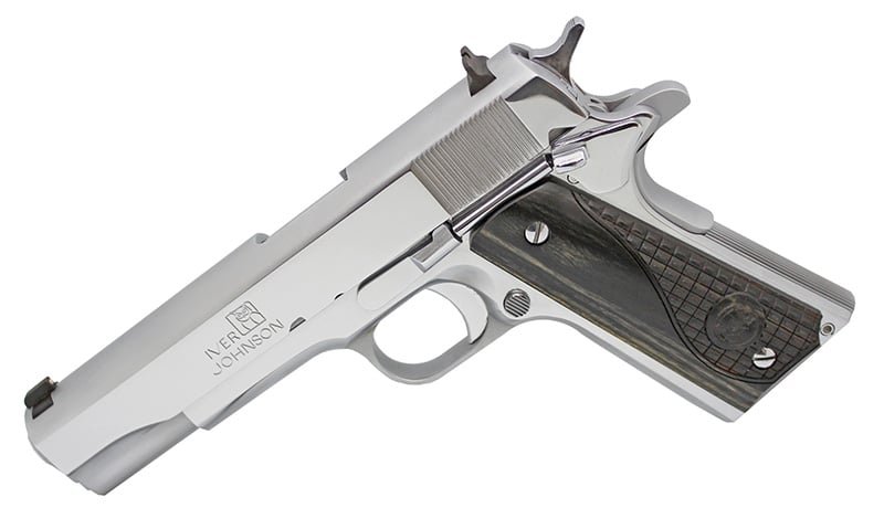 Iver Johnson Arms 1911 A1 Government .38 Super Pistol, Chrome - 1911 38CHRW