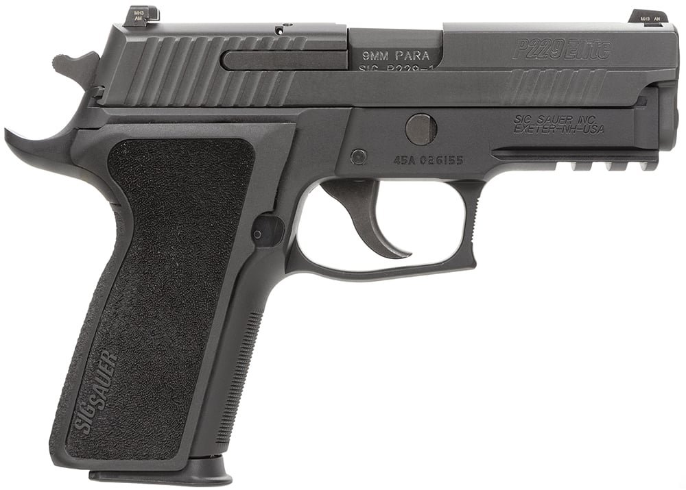 Sig Sauer P229 Enhanced Elite California Compliant 9mm Semi-Automatic Pistol, Hardcoat Anodized Black - 229R-9-ESE-CA
