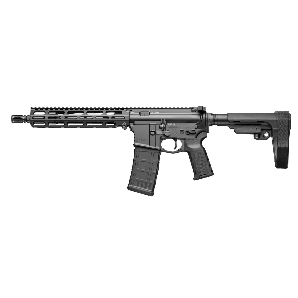 VKTR Industries VK-1P 5.56x45mm 10.50" Pistol, Black - Versatile Tactical Pistol - V-3110-0916-617