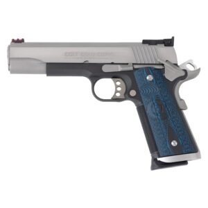 Colt .45 ACP 1911 Pistol, 5" Barrel, Fiber Optic Sights, Silver, Black - O5970XETT