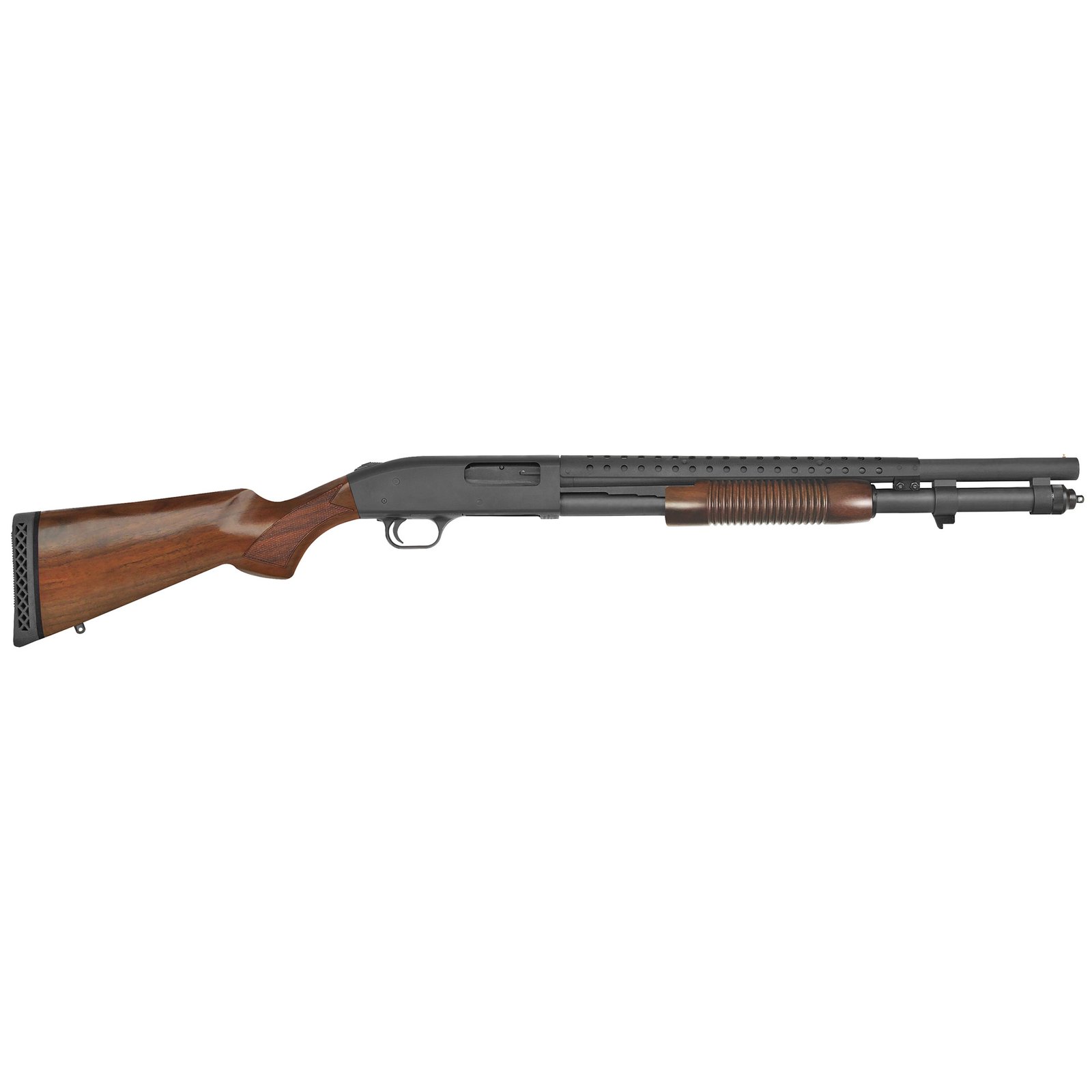 Mossberg 590 Retrograde 12 Gauge 20" Pump Action Shotgun, Walnut
