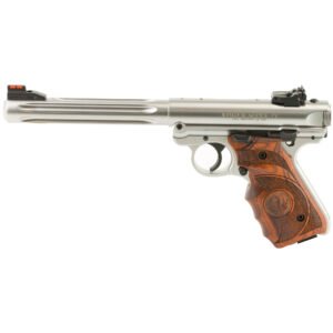 Ruger Mark IV .22LR Pistol, 6.9" Barrel, Adjustable Rear Sights, Silver - 40160