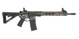 PSA Custom 5.56 16" Mid-Length Nitride 13.5" M-Lok Rifle W/ PSAC 3.5lb Flatbow FCG, Woodland Camo