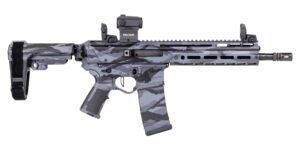 PSA Custom Jakl 10.5" 5.56 NATO 1/7 Nitride Pistol, Flat FCG, Holosun, Smokey Tiger Stripe Camo