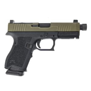 PSA Dagger Compact 9mm Pistol With Extreme Carry Cuts RMR Slide, Threaded Barrel - 2-Tone Sniper Green With PSA Soft Case