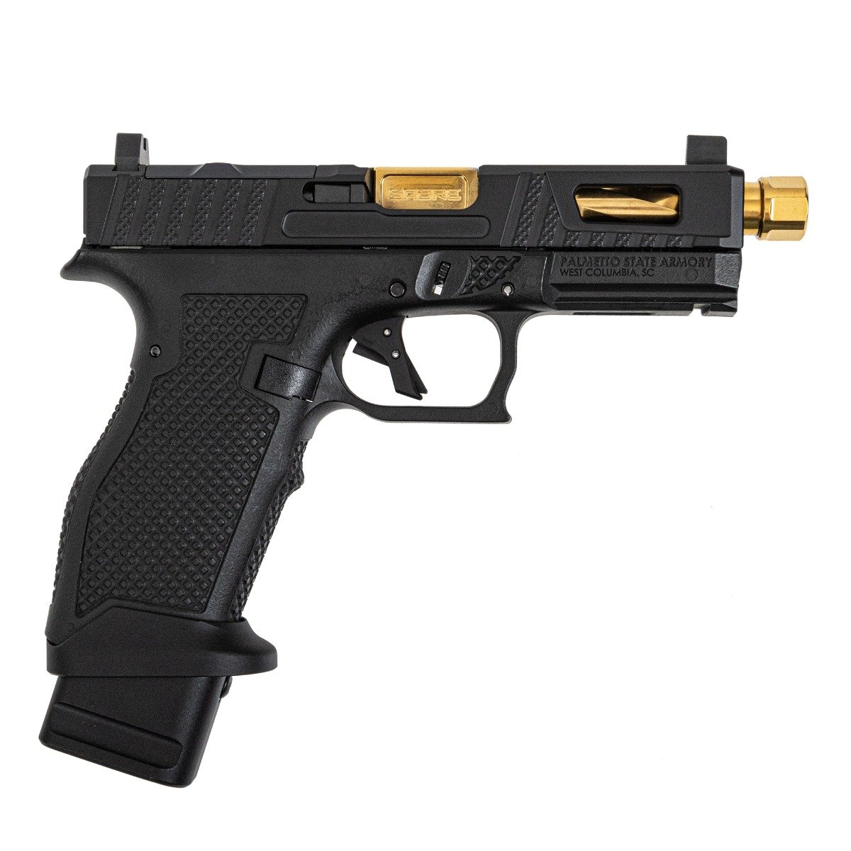 PSA Sabre Dagger Full Size - S 9mm Pistol, TiN-Threaded Barrel, W/Mag extensions, Black