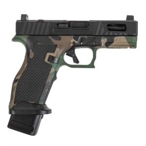 PSA Sabre Dagger Full Size - S 9mm Pistol, Spiral Fluted Barrel, W/Mag Extensions, M81 Woodland Camo