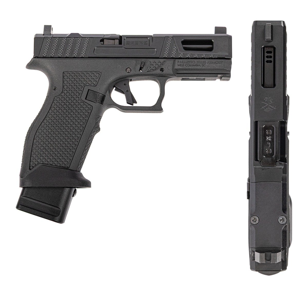 PSA Sabre Dagger Full Size - S 9mm Pistol, Ported Barrel, W/Mag Extensions, Black