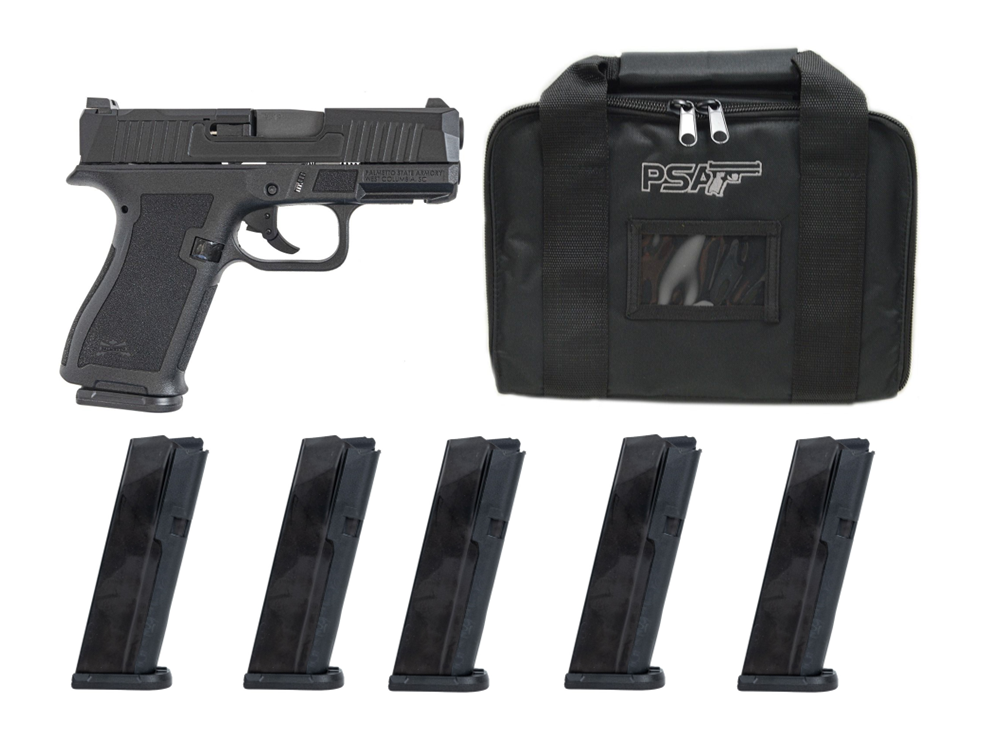 PSA Dagger Micro 9mm Pistol - Shield Cut With 5 15rd Mags & Bag, Black