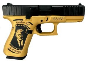 Glock G19 Gen5 Trump Victory / Golden Age 4" 9mm 15rd Pistol, Gold / Black - HS20