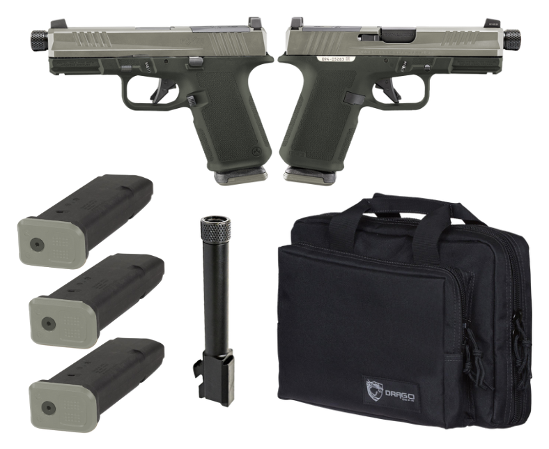 Ruger RXM Tactical Bundle 4" Threaded 9MM (3)15rd O.R Pistol w/ Range Bag, 2 Tone ODG -